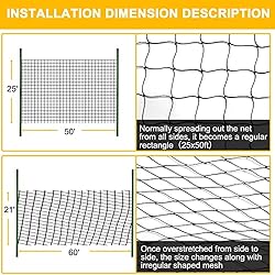 Bird Netting 25'x50' with 2.4" Square Mesh Garden