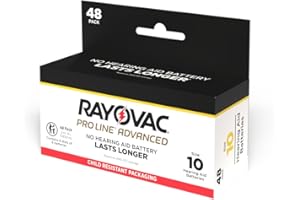 Rayovac Proline Advanced Mercury-Free Hearing Aid Batteries 48/Box Size 10