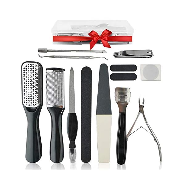 Foot Files for Hard Skin –Professional Pedicure Set [Pack of 15] Foot File Set, Stainless Steel Foot File Clean Foot…