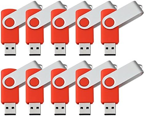 USB Home 8 GB Keychain Style High Speed USB 3.0 Swivel USB Flash Drive (10 Pack), Red