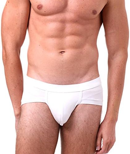 Ajim Negozio(TM) Men's 3-pack Modal Hip Brief Soft Mens Underwear Boxer Brief (White-1 pack, S)