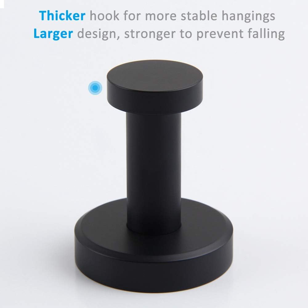 Matte Black Robe Towel Hook, APLusee Stainless Steel Modern Coat Hook, Utility Shower Towel Hanger for Bathroom Kitchen Home Storage: Home Improvement