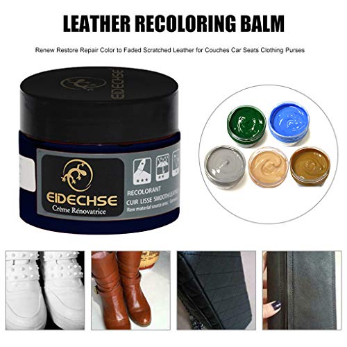 Leather Recoloring Balm, Elaco Leather Repair Cream Color Repair Paste Shoe Cream Leather Polish Coloring Agent Stain Wax Leather Repair Renew, Restore & Repair Color to Faded and Scratched Leather
