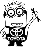 Toyota Tacoma Corolla Camry Minion Vinyl White Sticker 5''width By 5.5'' Height