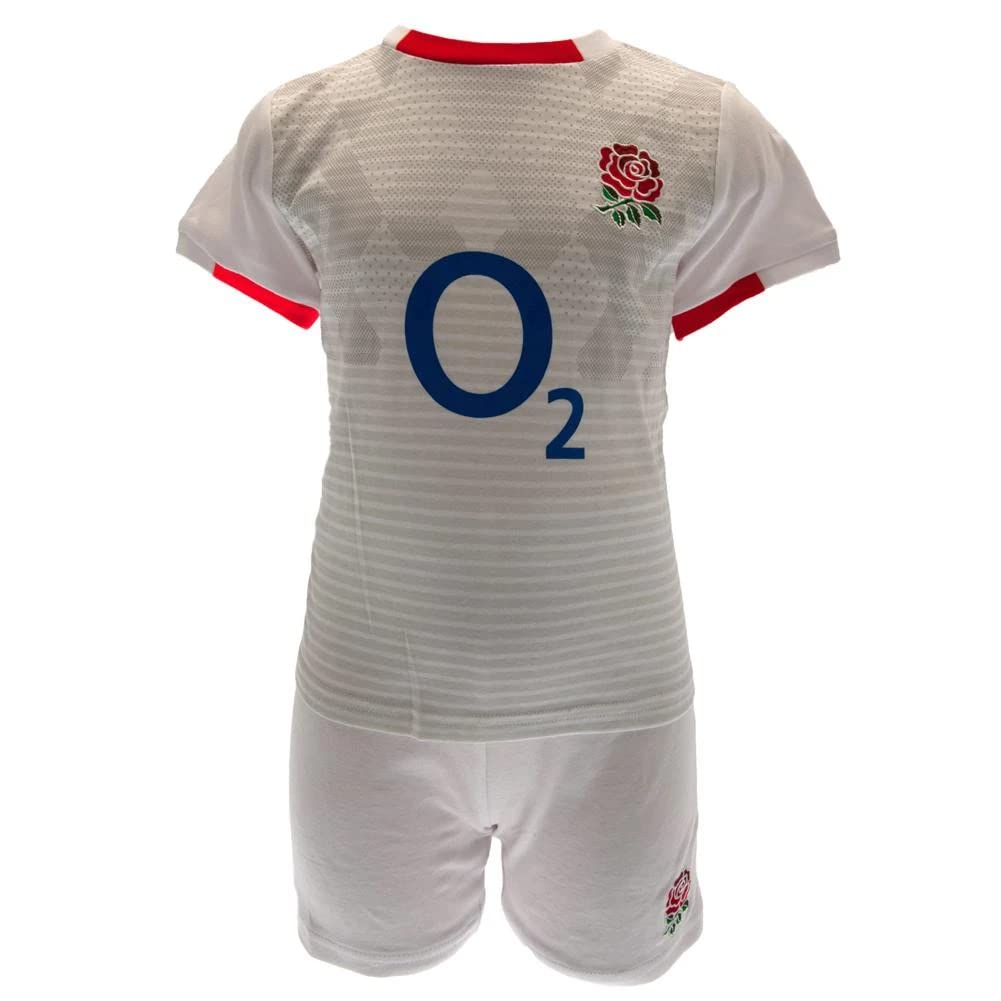England RFU Rugby Baby/Toddler T-Shirt & Shorts Set | White | 2020/21 (3-6 Months)