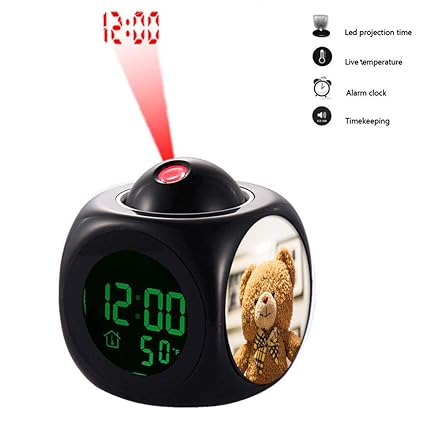 Amazon Com Grilsight3 Projection Alarm Clock Digital Lcd Voice