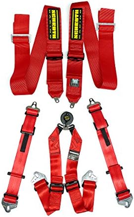 Schroth Racing 6 Point Camlock Racing Harness - Profi 2 - Snap In Flexi Lap Harness - Red