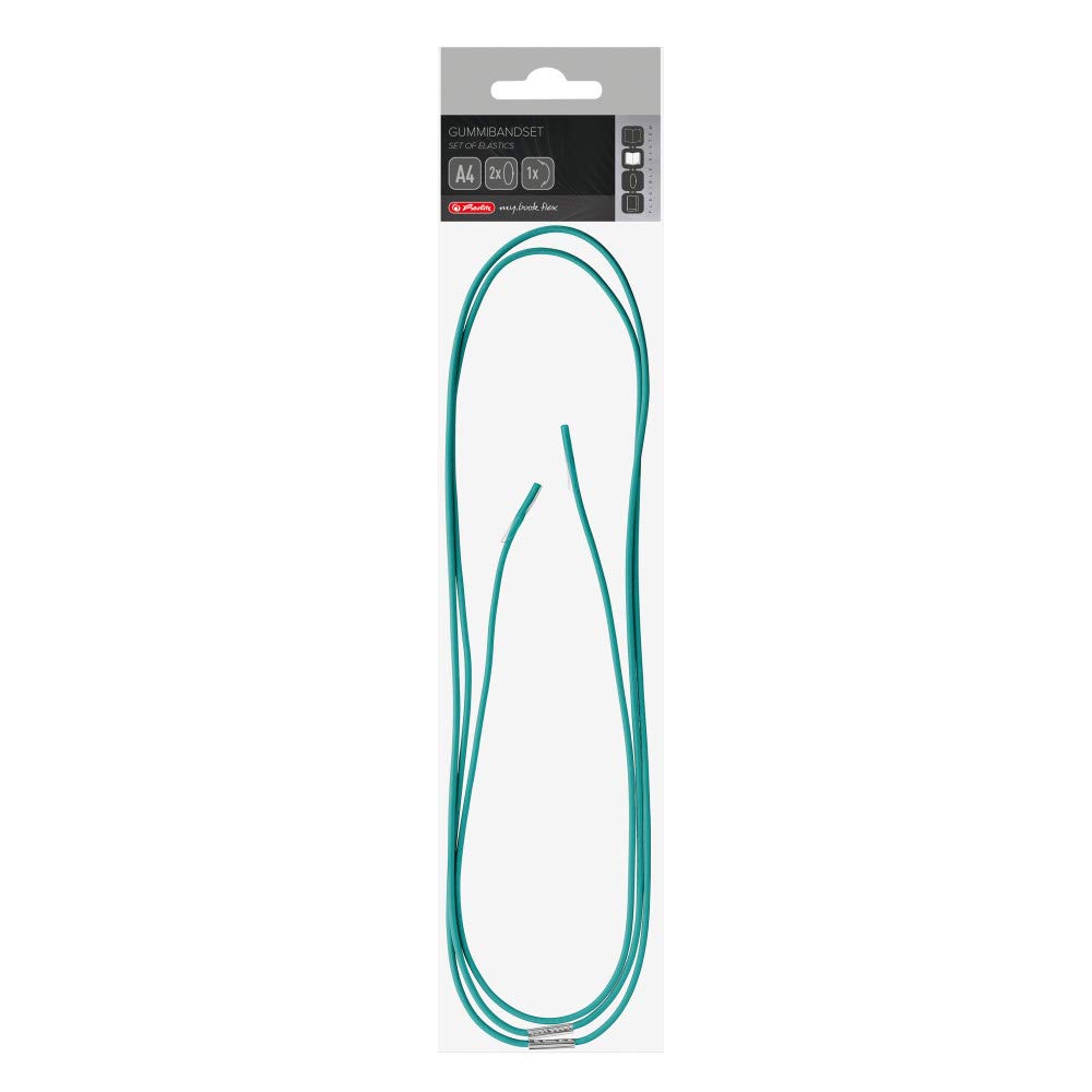 herlitz 50033836 Elastic Band Set for My.Book Flex, A4, Turquoise, 1 Set