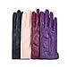 MATSU Casual Women Winter Warm Lambskin Touchscreen Texting Leather Gloves M9229 (Cashmere or Long Fleece)
