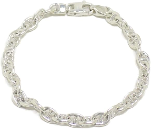 Amazon アンカーチェーン ブレスレット シルバー925 6mm cm イタリア製 サツルノ インポート メンズ ブレスレット 通販