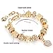 Bracelets Gold Plated Snake Chain Bracelets Pendant Crytal Heart Glass Beads Charms Bracelets for Women with Fine Gift Box