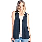Women's Sleeveless Extra Soft Viscose Made from Bamboo Layering Casual Cardigan Vest