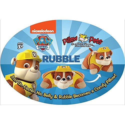 Pillow Pets Nickelodeon Paw Patrol, Rubble, 16" Stuffed Animal Plush
