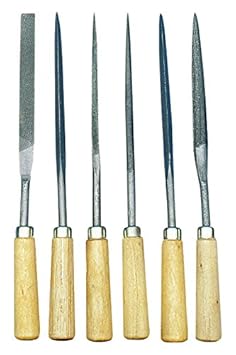 Rayher Feilen-Set/Werkzeug-Raspeln mit Holzgriff, Set 6-teilig, ideal für Specksteine und kleine Schnitzarbeiten in der prakt