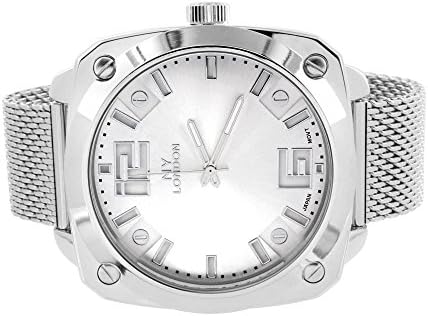 White Gold Tone Watch NY London Joe Rodeo Jojo Jojino Mesh Band Water Resistant
