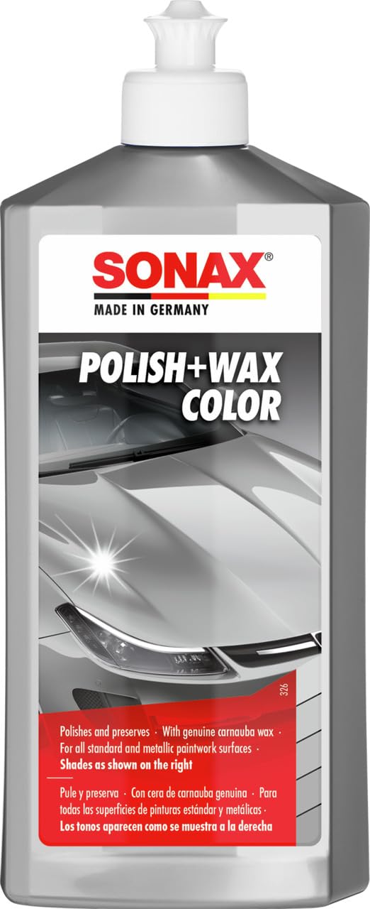 SONAX POLISH+WAX COLOR GREY (500 ml) - Smoothens out fine unevennesses, polishes and freshens up the paintwork's colours. | Item-No. 0296300-544