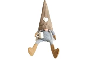 Coffee Gnome Plush Coffee Bar Decor Christmas Decorations, Handmade Swedish Tomte Gnomes Gifts Farmhouse Scandinavian Figurin
