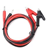 P1040 2Pcs Silicone Banana Plug to Clip Test Probe, Test Leads for Multimeter