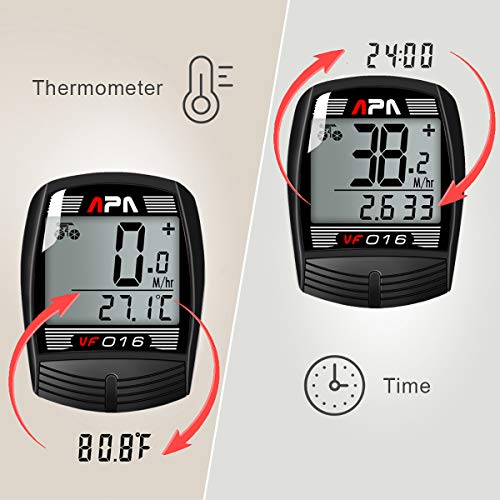 DREAM SPORT Bike Computer Bicycle Speedometer and Odometer 16Function