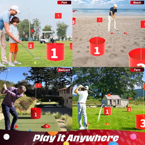 AONESY Maple Leaf Golf Game Golf Game Set with Buckets