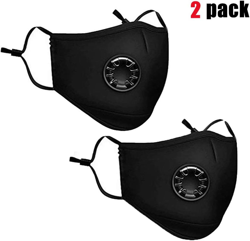 XHSP 2 Pack Mask with Filters, Dust Mask,PM2.5 Carbon Activated Face Mask,Breathing Dust Mouth Face Mask for Air Pollution, Replaceable Sports Mask