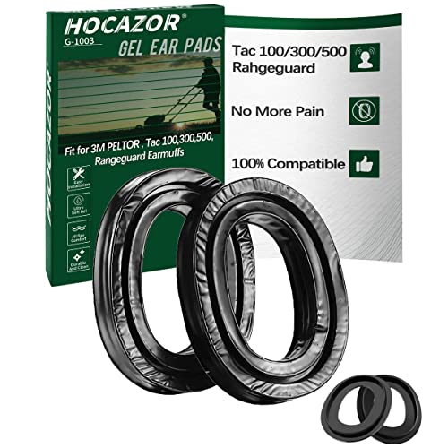 Replacement Gel Ear Pads Compatible With Peltor Tactical 100 300 500 Rangeguard, 3M WorkTunes