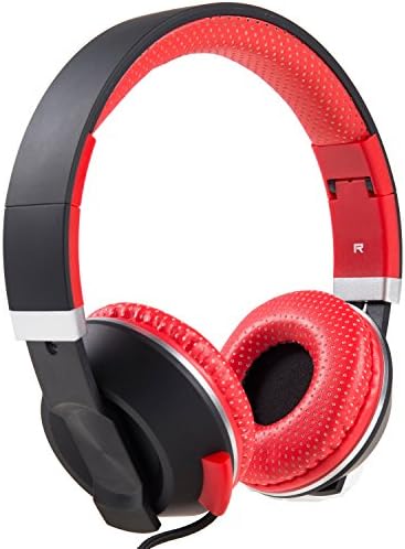 Headphones for kids adult with Microphone Volume Control for iPhone,iPad,iPod,Android Smartphones,PC,Laptop,Mac,Tablet,Headphone Headset for Music Gaming (Black/Red)