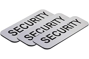 ALL QUALITY BADGES Security 1 x 3" Name Tag, Silver (3 Pack)