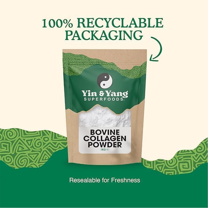 Collagen Powder 1kg | Hydrolysed Bovine | Skin Hair Nails Joints | Hydrolysed bovine collagen dissolves quickly without affecting taste. Ideal for coffee, tea and smoothies.
