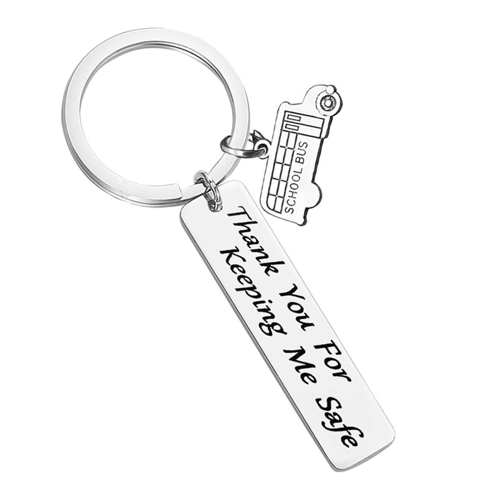 School Bus Driver Appreciation Gifts Thank You For Keeping Me Safe Keyring Thank You Keyring Gift Keychain for Driver End of The School Year Gift Graduation Thanksgiving Day Christmas Birthday Gift