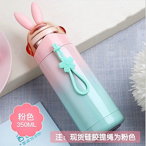 Insulation Cup, Colorful Rabbit Gradient Color Stainless Steel Vacuum Flask Cute Cartoon Straight Cup