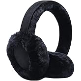 Harssidanzar Classic Winter Earmuffs for Men Women, Unisex Sheepskin Earmuffs, Foldable, Outdoor