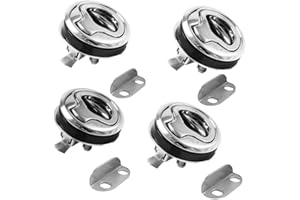 WJSKDQ 4PCS Flush Pull Latch 1.5" Handle Lift Slam Latch for Boat Deck Door Locker Hatch Cabinet Hardware Marine Hatch Latch 