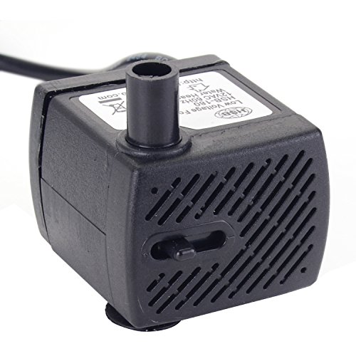 Pawfly Safe 12 V Submersible Water Pump with Converter for Pet Fountain Replacement, Aquarium, Fish Tank …