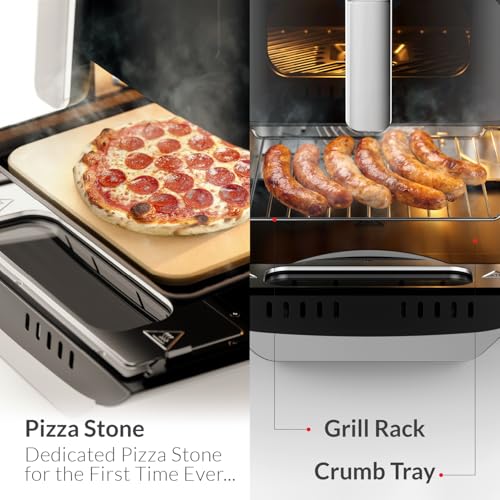 Feller Germany 1850W Air Fryer, 11L XL Capacity, Dual Zone + Sync Finish, 8 Presets, Pizza Stone, 360° Rapid Air Tech, Bake, Reheat, Dehydrate, Non-Stick, Touch Panel, 2Y Guarantee AFR1100 UAE (Black)