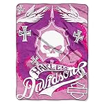 Harley-Davidson Pink Cross Willie G Skull Throw Blanket