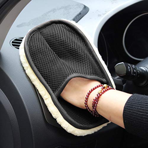COM1950s Car Cleaning Towel Glove Wash Magic Care Cleaning Towel Microfiber Sponge Pad Brush Glass Cleaner Cloth Care Tool Glove (Black, D)
