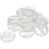 Clear Buttons for Sewing Pack of 12 Buttons 0.75 inch 2 Hole Transparent 30L Round Button Plastic Button for Lab Coat Pants Dress Skirt Crafts DIY