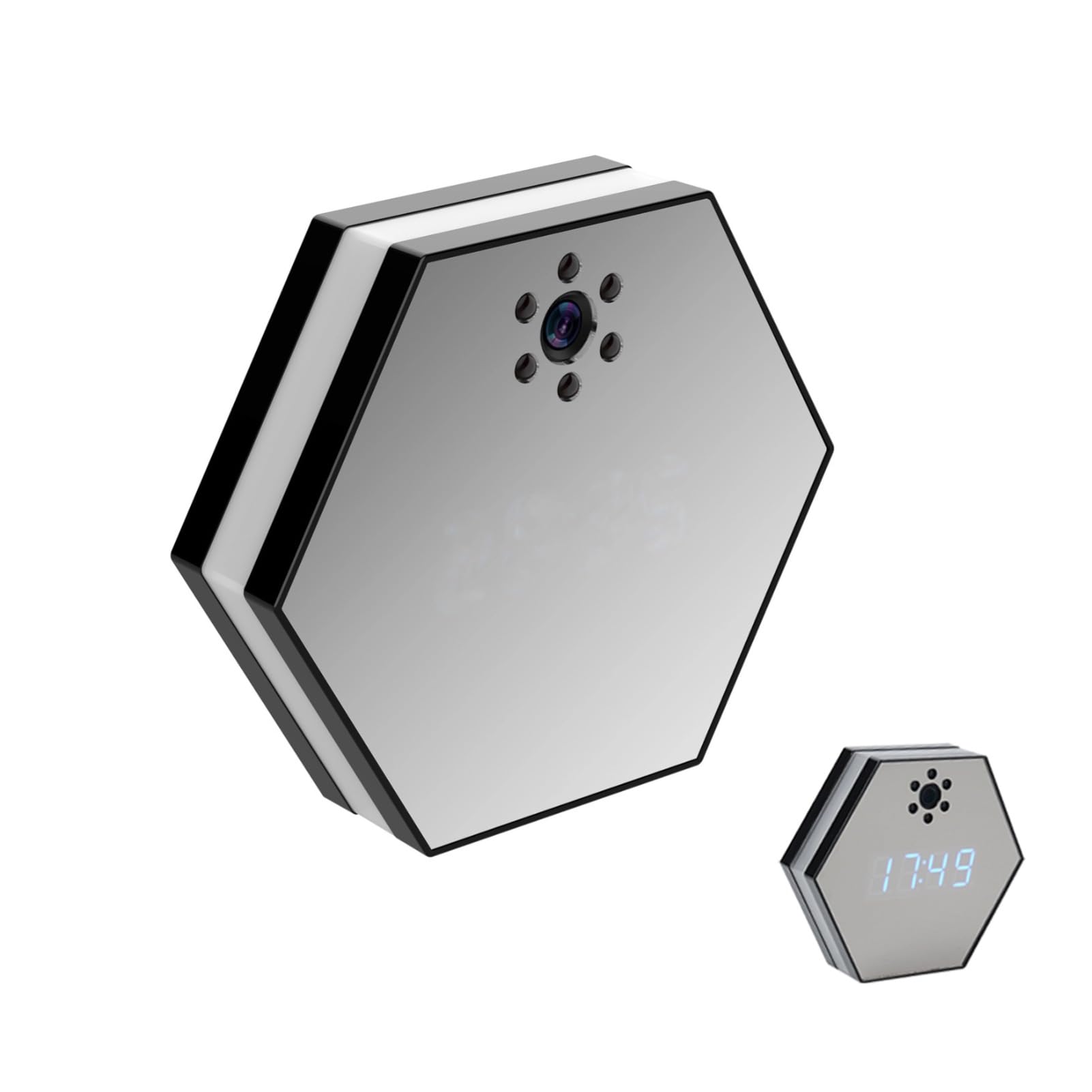 Cuifati Smart Surveillance Camera, 1080P HD Indoor Camera for Home Security with Clock Display and Color Light, WiFi Pet Camera Nanny Cam with Night Vision Motion Detection (Black)