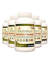 PerfectAmino (300 tabletas) 8 pastillas de ácido de aminoácido esencial con BCAA por...