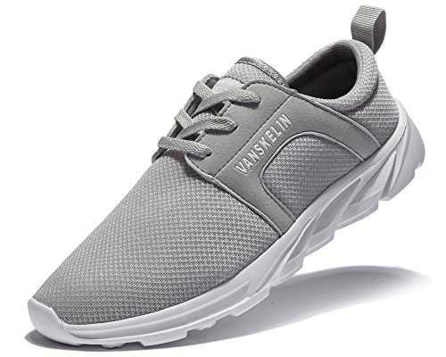 VANSKELIN Men Shoes Sneakers Mesh Lightweight Running Shoes Outdoor Breathable Athletic sport shoes (9.5 D(M) US/43 M EU, Grey)