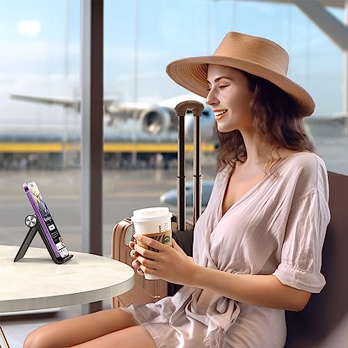 UGREEN Portable Phone Stand Desk Phone Holder Stable Mobile Stand Holder Compatible with iPhone 17/16/15/14 Series For iPhone 17 Pro Max Galaxy S26 Ultra S25 S24 Black All 4-7.2'' Phones