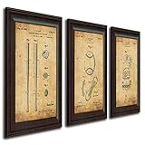 3 pc Framed Modern Patent Set - Baseball 14