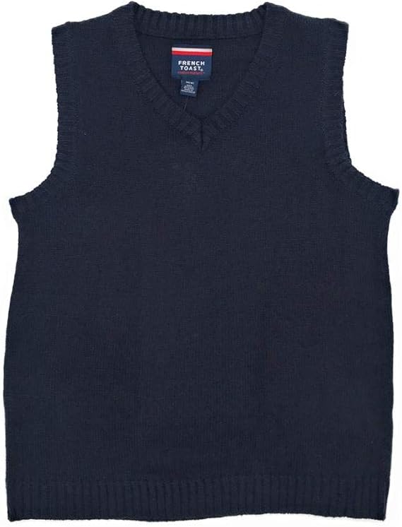 French Toast School Uniform Boys VNeck Sweater Vest, Navy, XSmall (4/