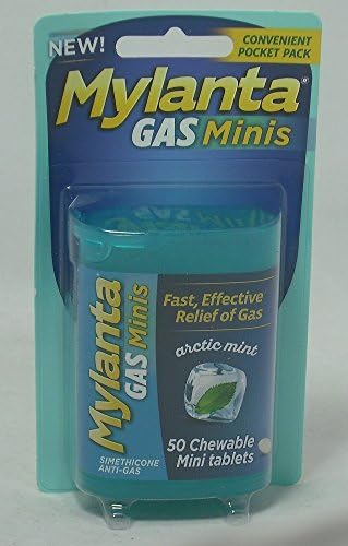 Mylanta Gas Mini Chewable Tablets, Arctic Mint 50 Count (5 Pack) by Mylanta