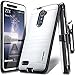 COVRWARE [Iron Tank] case Compatible with ZTE ZMAX PRO/ZTE Carry, with Built-in [Screen Protector] Full-Body Rugged Holster Armor Case [Brushed Metal Texture Design][Belt Clip][Kickstand], White