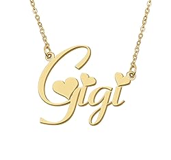 Aoloshow 18k Gold Plated Gigi Heart Name Necklace