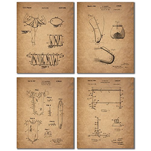 Ballet Dance Patent Prints - Set of Four 8x10 Vintage Wall Art Decor Photos Slipper Leotard Tutus Bar - Thumbnail 5