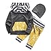 Baby Boys Arrow Pattern Long Sleeve Hoodie T-Shirt Top and Long Pants Outfit Set (80 (6-9M), Grey+Yellow)