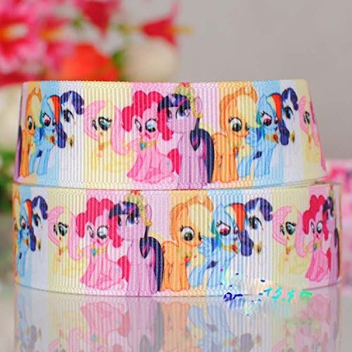 10 Yards 7/8 Inch My Little Pony Horse Cartoon Printed Grosgrain Ribbon No.9587692
